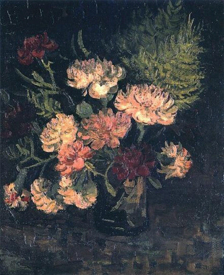 Vase With Carnations 2 Van Gogh Oil Painting